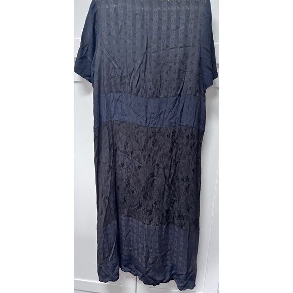 Yasuko Kurisaka Handwoven Art To Wear Dress Maxi Black Textured Patchwork S/M - Picture 6 of 6